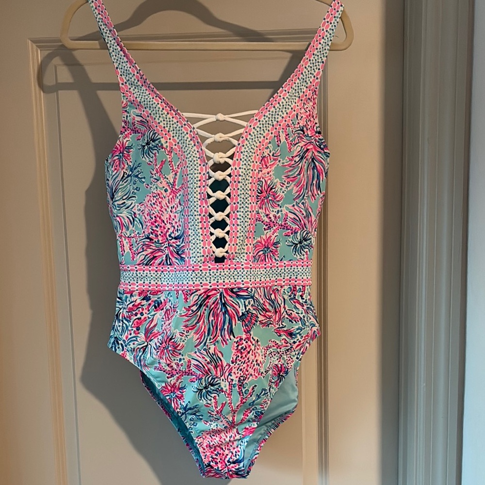 Lily Pulitzer Isle Lattice One-Piece Swimsuit